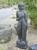  Product image 2 of the product “Standing Buddha, Indian Style - turning the wheel of knowledge, in the sizes from 60cm to 200cm, Antique finish ”